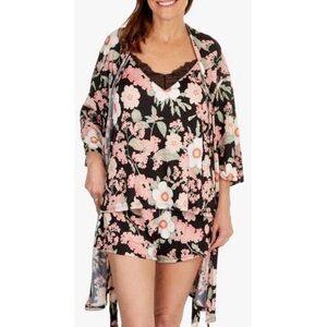 NWT Plus Size Flora Nikrooz 3-Piece Pajama/Robe Travel Set